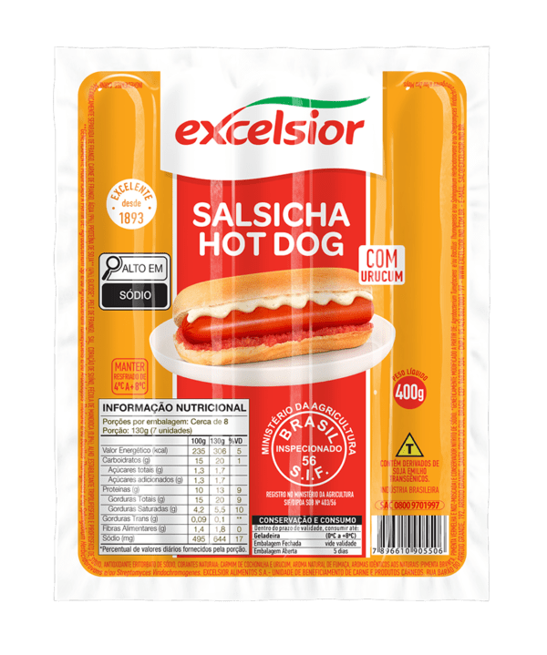 Salsicha Hot Dog Urucum 400g