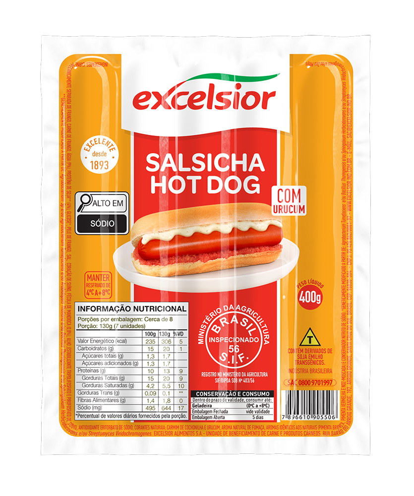 Salsicha Hot Dog Urucum 400g