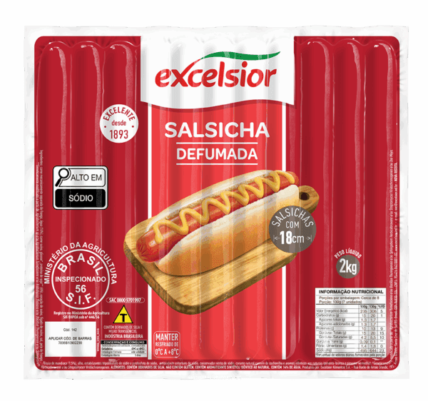 Salsicha Dogão 2kg 18cm
